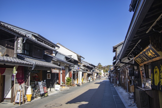 犬山城下町の古い町並み