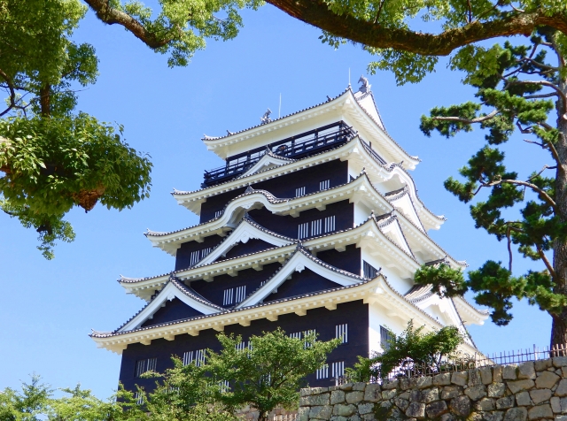 福山城天守北面の鉄板張り